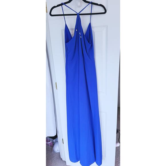 Saylor Maxi Dress Cocktail Formal V neckline Cobalt Blue Size Medium - Picture 4 of 10